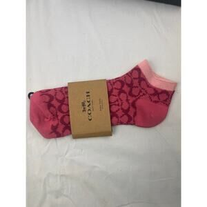 Coach Signature Ankle Socks - Pink & Chalk Colors, Stylish & Comfortable